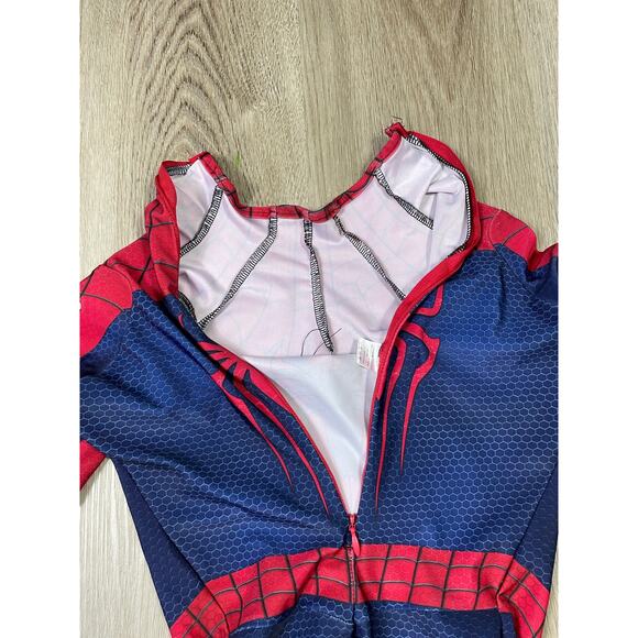 Boys Spider-Man Costume Size Medium‎ Full Bodysuit with Attached Boot Covers - Picture 7 of 12